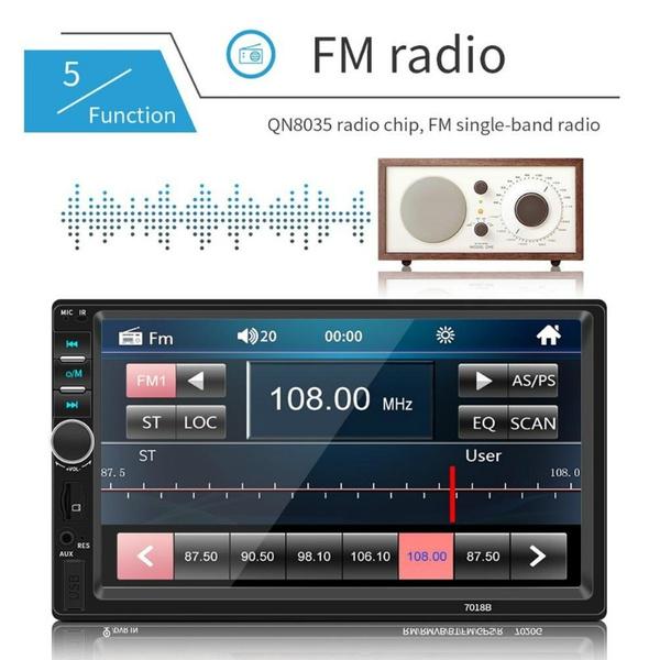 7-дюймовый автомобильный аудио MP5-плеер Bluetooth Автомобильный вид сзади, поддержка соединения Android IPhone