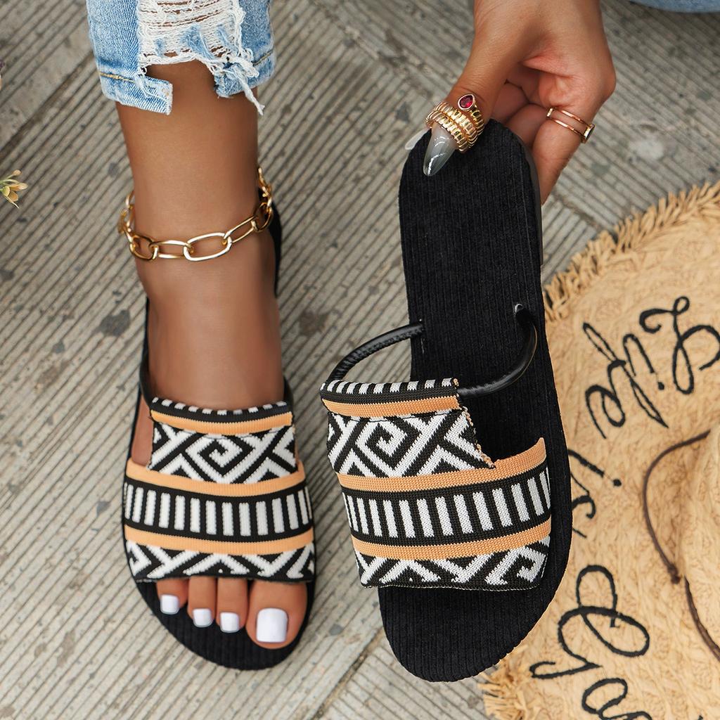 Женские удобные бохо-стильные сандалии с открытым носком, нескользящие, с ремешками сзади, на плоской подошве
