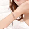 Stainless Steel Rhinestone Bracelet Adjustable Simple Hand Bangle Elegant Crystal Bracelet  Gifts