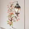 Flower Vine Wall Sticker,Wall Decor Creative Decorative Floral and Lamp Decal for TV Background