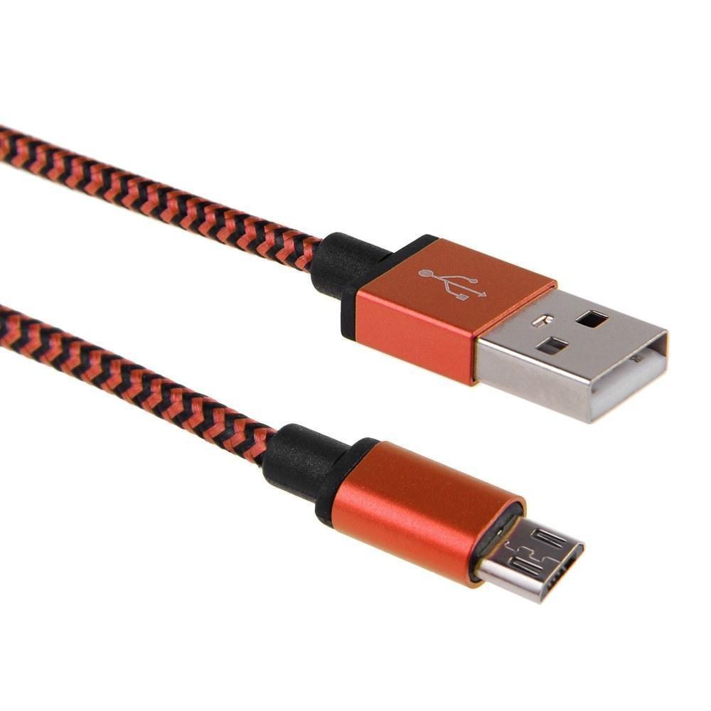 Вневременной дизайн 3/6/10 футов Алюминиевый плетеный кабель Micro USB для синхронизации данных и зарядки для вашего телефона Android