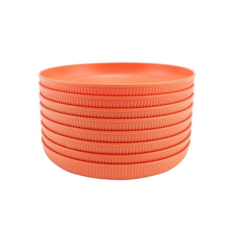 8PCS 9 in Camping Plate Unbreakable Snack Dish Household Fruit Plate Adult