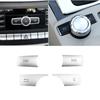 4pcs ABS Silver Car Multimedia Button Cover Sticker For Benz E W212 2009-2013