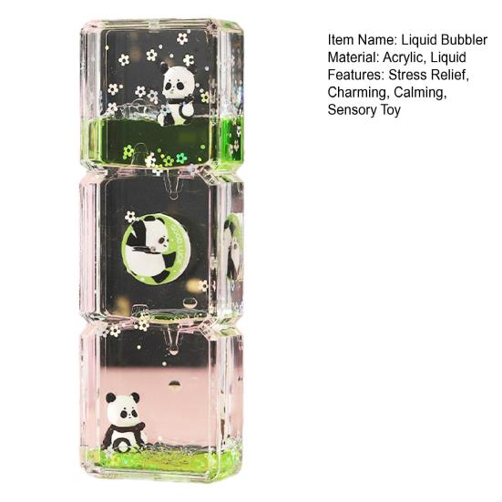Панда Жидкостный Пузырьковый Таймер Песочные Часы Масляные Сенсорная Игрушка для Детей Взрослых Настольный Антистресс Успокаивающая Игрушка для Снятия Стресса Декор для Дома Офиса Стола