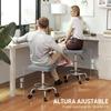 Adjustable Swivel Stool with Padded Seat Footrest and Wheels for Living Rooms and Workshops 34x34x50-66 cm Gray