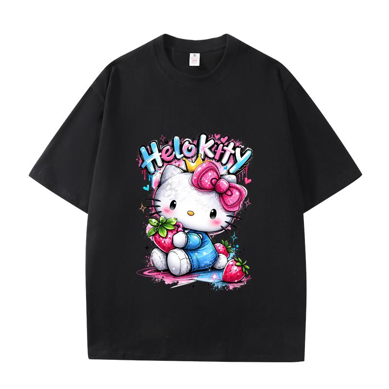 D06-74 MINISO 2026 Лето Высококачественная Печатная Чистохлопковая Мужская и Женская Футболка с Коротким Рукавом и Круглым Вырезом в Стиле Плеча для Пары