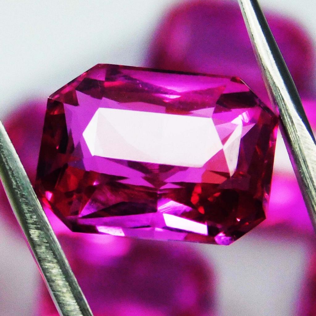 Natural Certified Pink Sapphire Emerald Cut 67.85 Ct 8 Stone Gemstone Collection