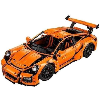Совместим с Оранжевым Porsche GT3RS Модель Гоночного Автомобиля Механическая Группа Сборный Конструктор Игрушка