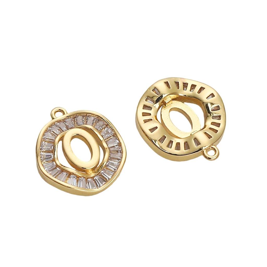 Copper Zirconium Inlaid 26 Letter Pendant For DIY Jewelry Making Craft Accessories