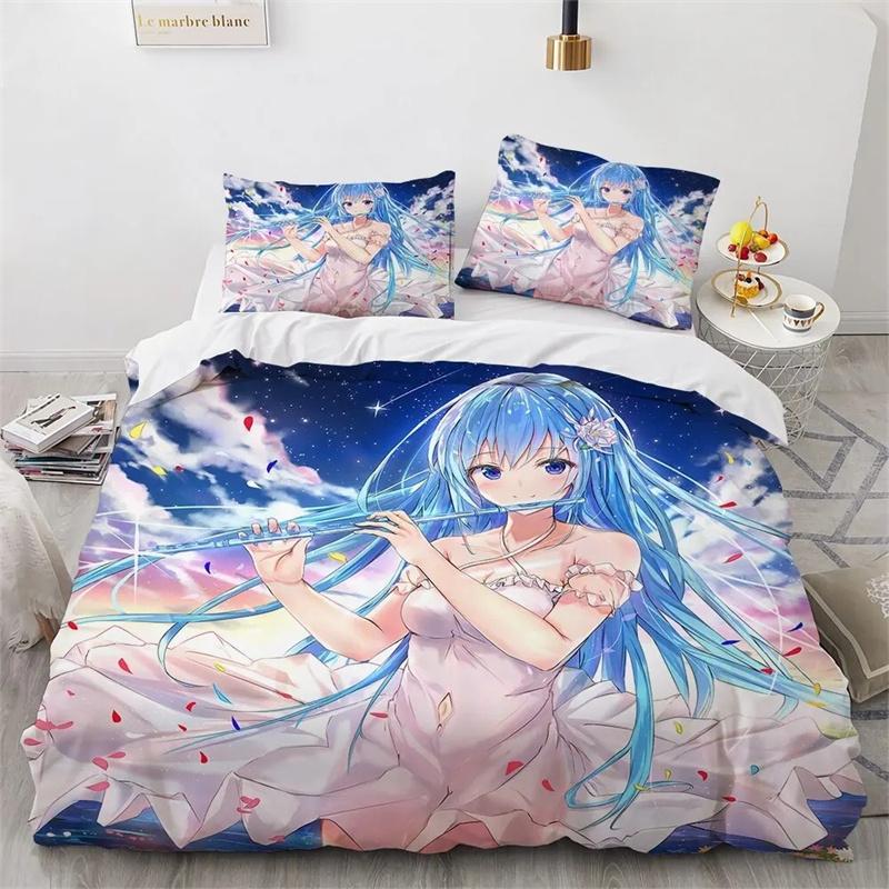 3D-принт Kawaii Anime sexy Girl Комплект постельного белья для мальчиков и девочек Twin Queen King Size Пододеяльник Наволочка Кровать для мальчиков Подростков Взрослых 2/3 шт.