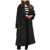 Women's Fashion Casual Loose Fitting Solid Color Long Suit Collar Jacket Woolen Coat