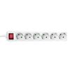 LogiLink LPS202 6-Way Power Strip with Switch, 1.5m, White