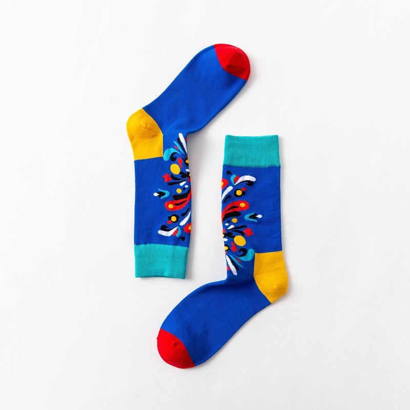 Модные мужские носки, красочные деловые свадебные носки в британском стиле, летние хлопковые носки для экипажа