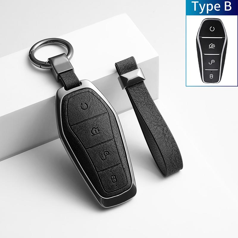 Zinc Alloy Car Remote Key Cover BYD Song PLUS Han EV Max Tang DM Qin PLUS Yuan Dolphin Atto 3 Keychain Car Accessories