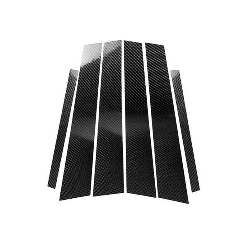 5D Carbon Fiber Window Pillar Post Molding Cover Trims For Toyota Corolla Altis (11th Gen / E170) 2014-2018
