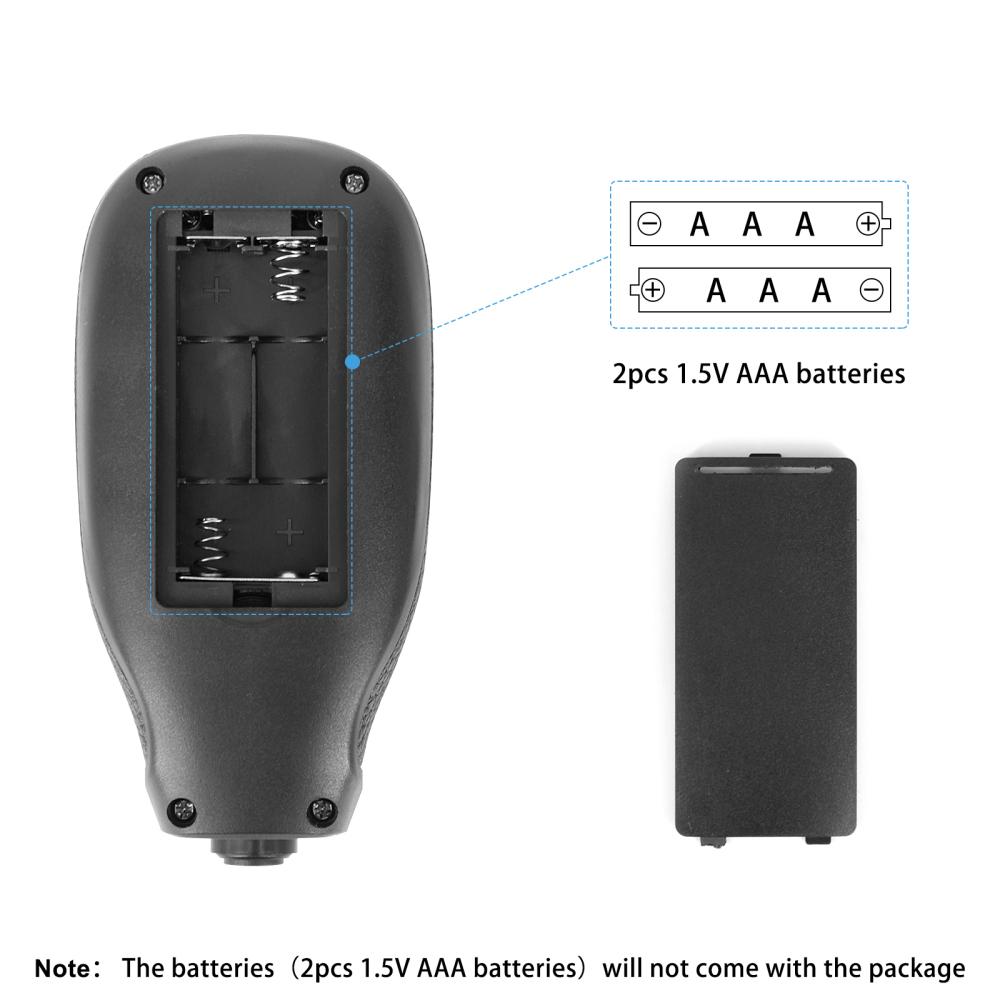 Толщиномер покрытия, портативный толщиномер покрытия, тестер толщины пленки автомобильной краски 1 микрон/0-1300