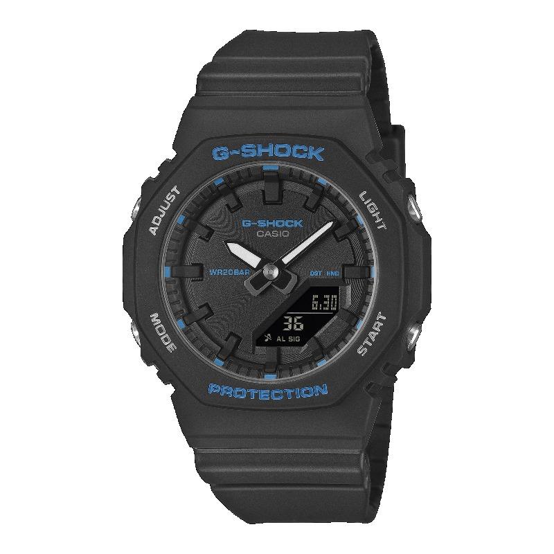 Casio Мужские кварцевые часы с аналоговым дисплеем, ударопрочные, водонепроницаемые до 200 м, из смолы GMA-P2100BA-1A