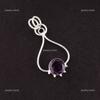 Round Amethyst Stone 925 Silver Daughter Gift Engagement Elegant Wedding Pendant PP-40-1