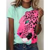 Футболки женские с тигром, леопардовый 3D-принт с изображением животных, повседневная футболка с изображением животных, повседневная женская футболка с коротким рукавом и круглым вырезом, женская одежда, топ
