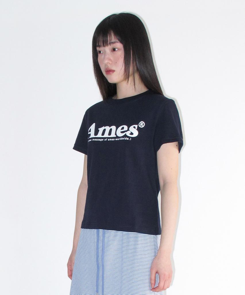 AMES-WORLDWIDE Basic Logo Tee Navy(White)