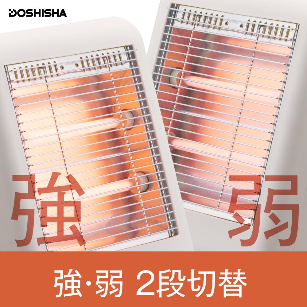 Doshisha Electric Heater, DSZ-601WH, 2-Level Operation (High/Low), Tip-Off Switch, Thermostat, 600W Power Consumption, White