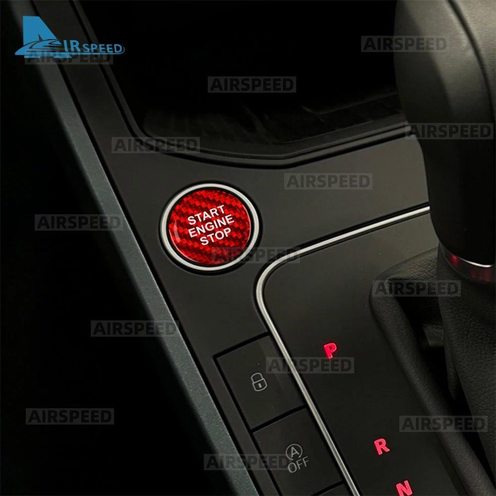 Для Cupra Leon Formentor Ateca / Seat Leon / Ibiza / Arona 2022 2023 2024 2025 2026 Накладка на кнопку Start-Stop двигателя из настоящего сухого углеволокна
