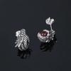 Punk Charm Dragon Claw Black/Red Stone Earrings For Men Women  Stainless Steel Dragon Claw Earrings Party Jewelry Gifts