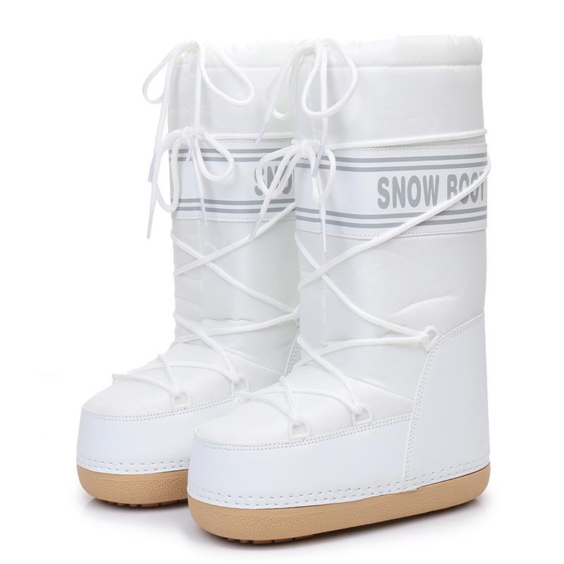 Модные зимние пушистые женские сноубутсы, уличные хлопковые ботинки из искусственного меха, водонепроницаемая платформа до середины икры, женские лыжные ботинки