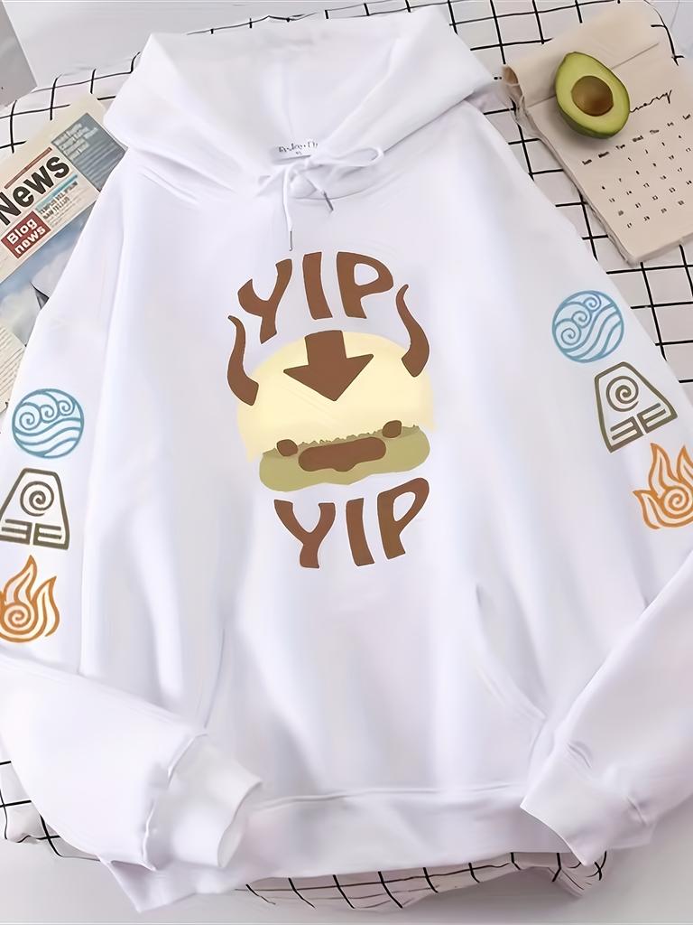 Men's 2025 Trendy Graphic Print Hooded Sweatshirt Beige Loose Casual Pullover Relaxed Fit Top Durable Casualwear Sweater Hoodie