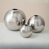 Light Luxury, High-end Feel, Electroplated Silver, Spherical Shape, Ceramic Vase, Living Room Decoration, Flower Arrangement, Decorative Ornaments