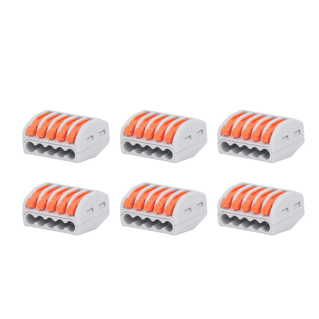 40Pcs Lever Nut Connector 5 Way Conductor Compact Wire Fast Connection Terminal Block PCT‑215