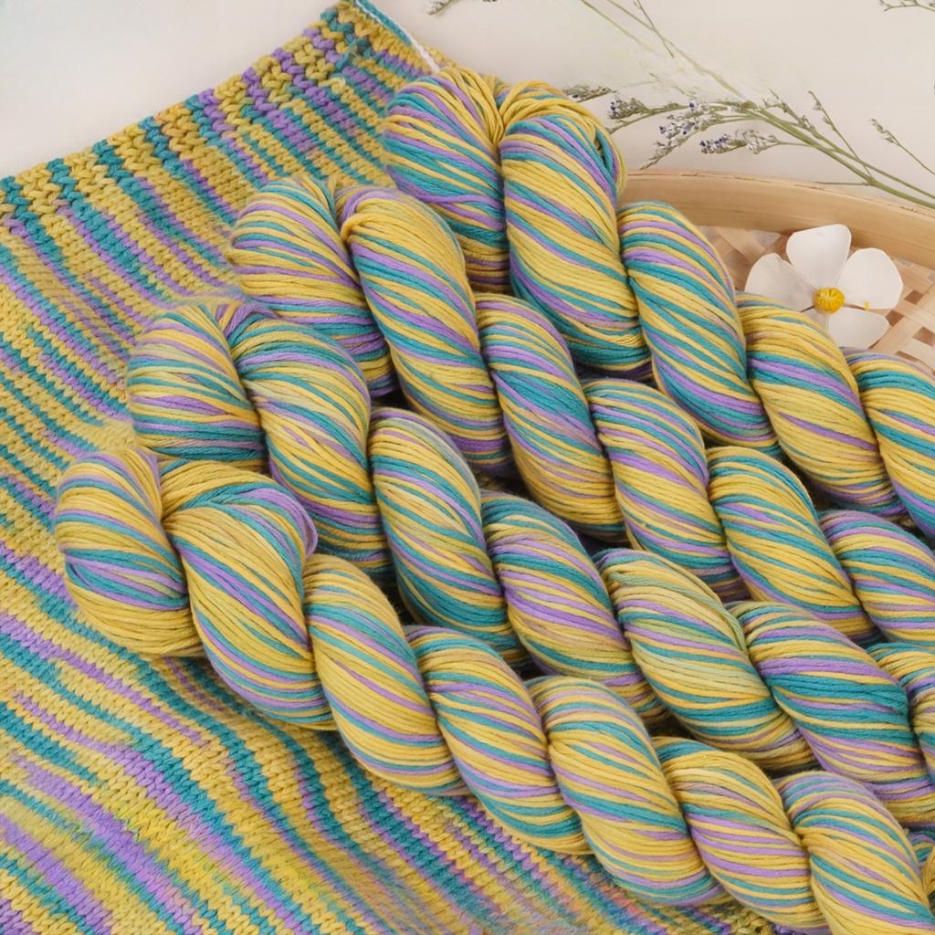 4-Pack Cotton Yarn 200g (4x50g ) Breathable Soft Woven Thread for Knitting Crochet Mixed Colors Lightweight for Sweaters Yarns