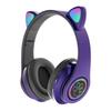 Светящаяся Bluetooth-гарнитура с ушками кошки B39: Складной, Слот для карт, Беспроводные наушники, Универсальная совместимость