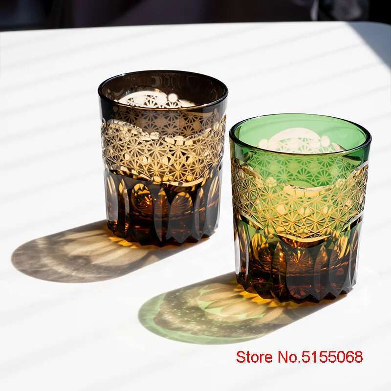 Dawn First Light Whiskey Crystal Cup Hand Carving Japan Royal Glassware Kiriko Wine Glass Luxury Vodka Snifter Tumbler Beer Mug