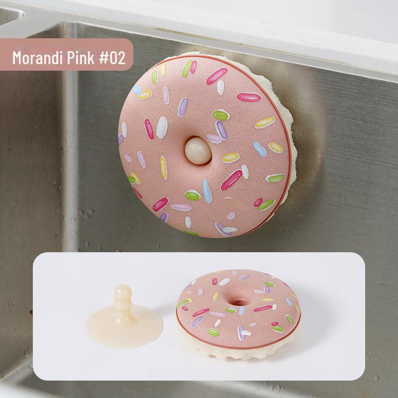 Симпатичная губка для мытья посуды с антипригарным покрытием, хлопковой присоской и впитывающей воду пенящейся щеткой