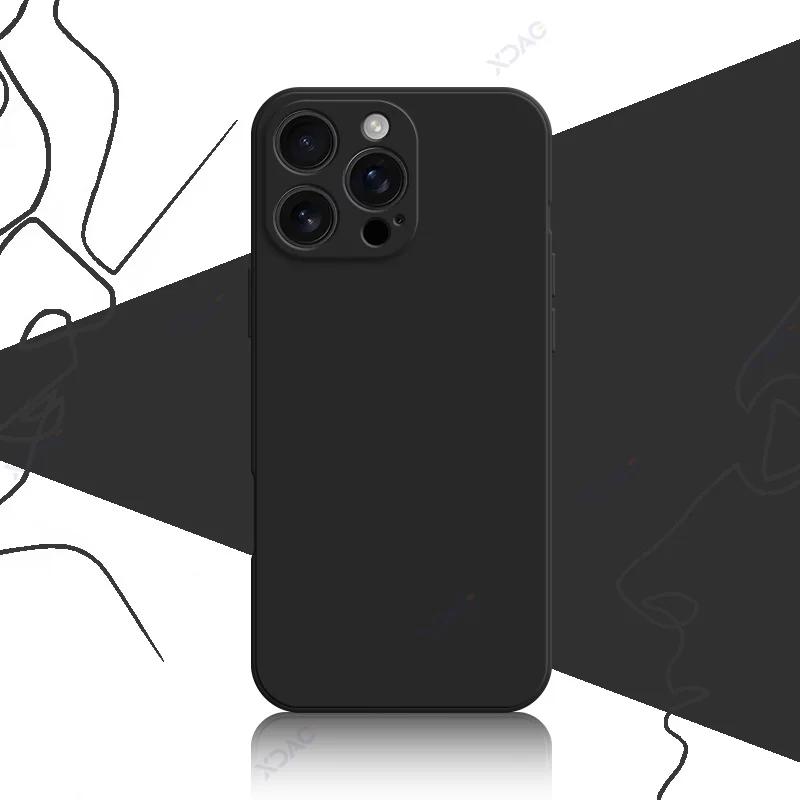 Роскошный квадратный жидкий силиконовый чехол для iPhone 16 Pro Max Plus iPhone16 16Pro 16Plus 16ProMax мягкий противоударный корпус для телефона