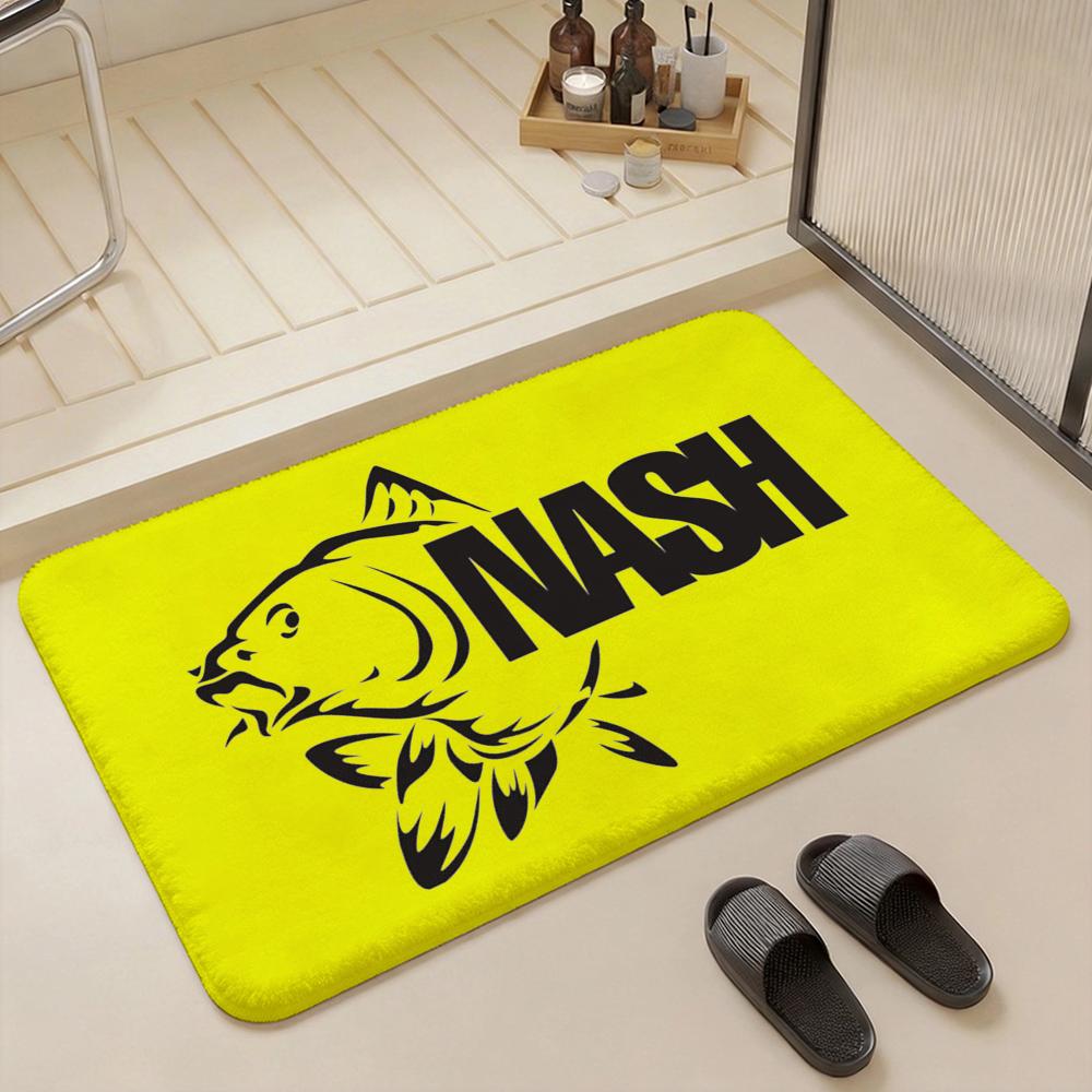 Brand N Nash Fishing Floor Mat Eco Flannel Doormat Non Slip Odorless Indoor Floor Rug Soft Short Plush Home Mat