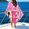1PC Custom Name Beach Towel Pink Labubu Cute Theme Beach Towel, Suitable for Camping, Travel, Beach Accessories, Super Absorbent, Family Gift