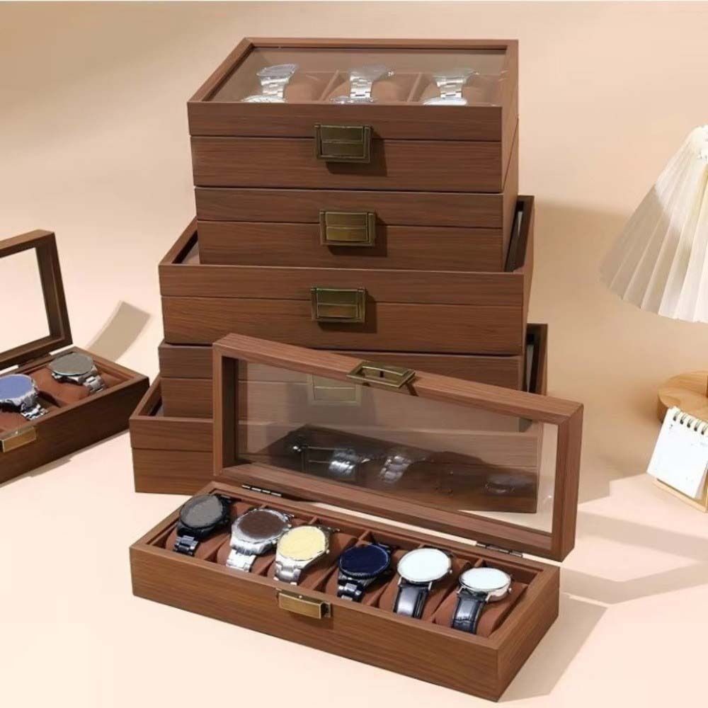 Walnut Wood Wooden Watch Box Soft Watch Pillow Watch Display Box Watch Storage Box  Gift Packaging