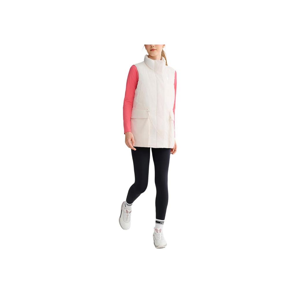 Fila Фитнес Однотонный Повседневный Спортивный Жилет на Молнии со Стойкой Воротником Женский Жилеты Паровой Белый A51W441901F-IV
