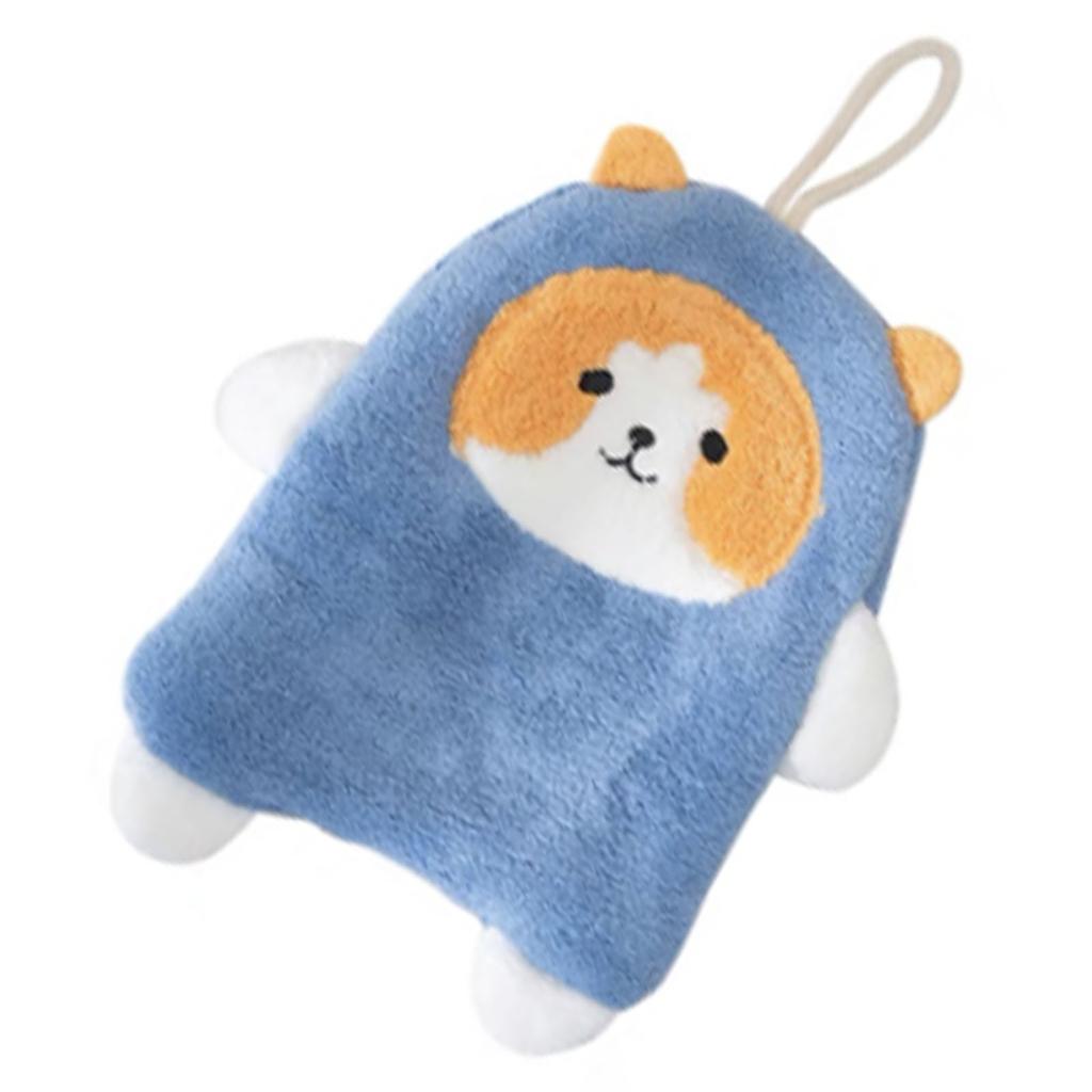 Towel Dog Pattern Coral Fleece Strong Water Absorption Fast Drying Hanging Hand Towel