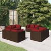 Day and Night - Day and Night 8-piece Garden Sofa Set and Brown Synthetic Rattan Cushions