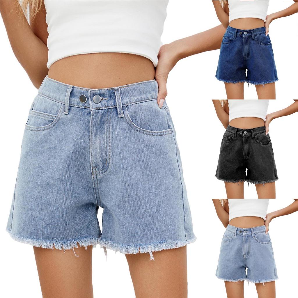 Женские джинсы с высокой талией, модные универсальные джинсовые шорты, утягивающие шорты