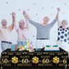 3 шт. Скатерть для 60-го дня рождения, Декорации, Декорации на 60-летие, Черно-золотая, Счастливого 60-летия, Скатерть для стола, Прямоугольная, Декорации для стола, 60-летие