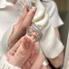 Эксклюзивный микро-инкрустированный цирконами кольцо-перстень для женщин - Роскошное регулируемое кольцо на указательный палец