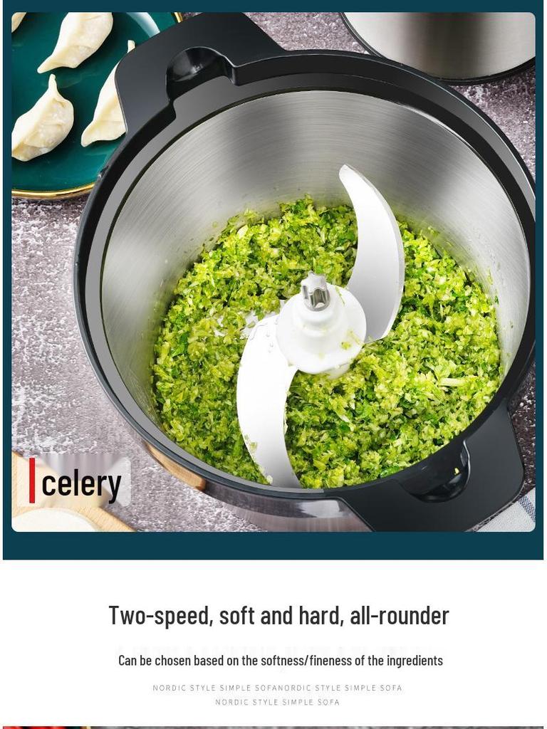 Электрическая мясорубка и кухонный комбайн из нержавеющей стали - Большая емкость для измельчения, фарширования, чесночной пасты и многого другого