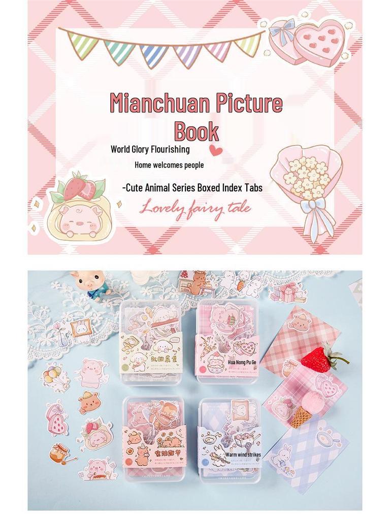 Милые Мультяшные Стикеры-Заметки, Наклейки для Дневника и Индексные Вкладки DIY - Стильные Студенческие Канцелярские Этикетки