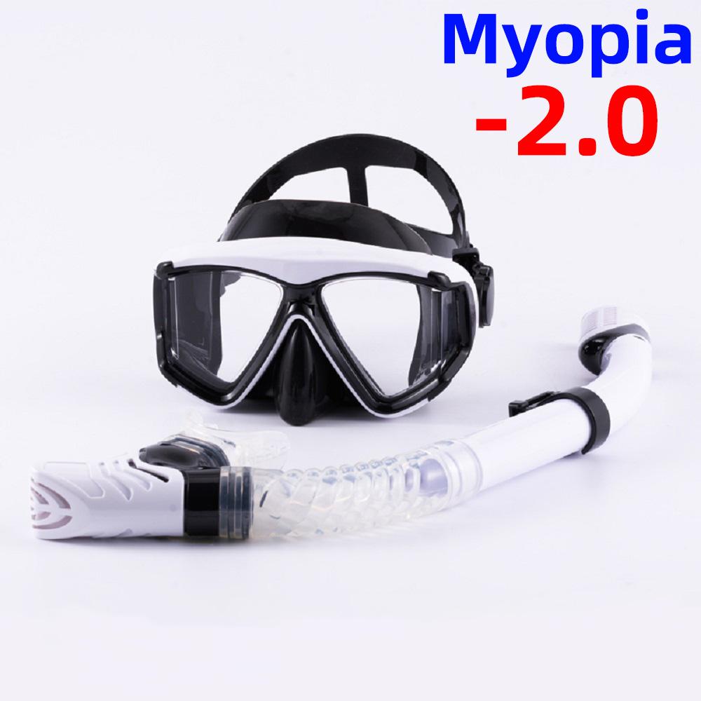 Оптический набор для подводного плавания с маской для близорукости, очки для плавания с близорукостью, панорамные очки с широким обзором для взрослых и молодежи
