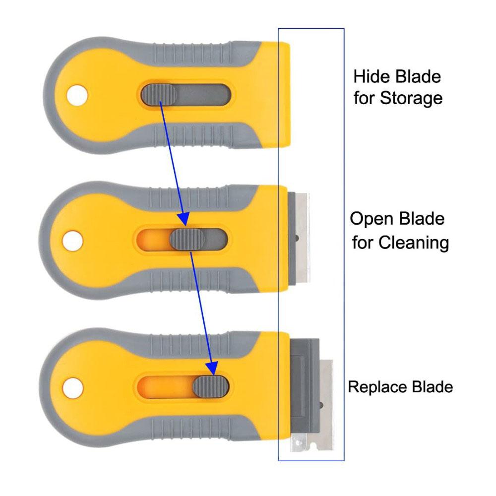With 5pcs Replaceable Blades Cleaning Tools Spatula Glue Removing Razor Car Sticker Remover Scraper