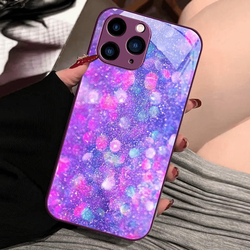 Чехол из закаленного стекла для iPhone 16e 16 Pro Max, стильные чехлы из закаленного стекла для iPhone 11 Pro 12 13 Mini 14 15 Plus, жесткий поликарбонатный чехол для телефона.